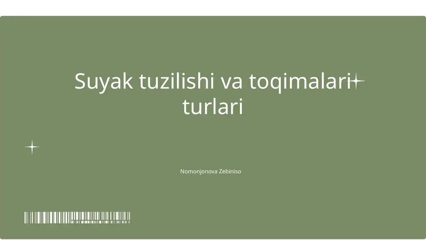 Suyak tuzilishi va toqimalari turlari