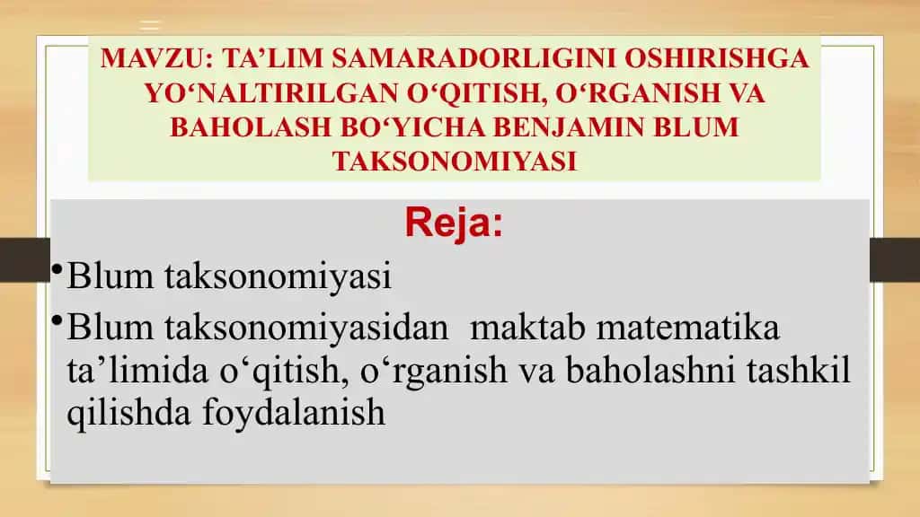 Blum taksonomiyasi