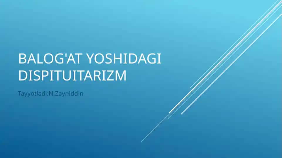 Balog'at yoshidagi Dispitiuitarizm