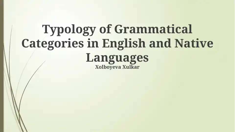 Typology of Grammatical Categories in English and Native Languages
