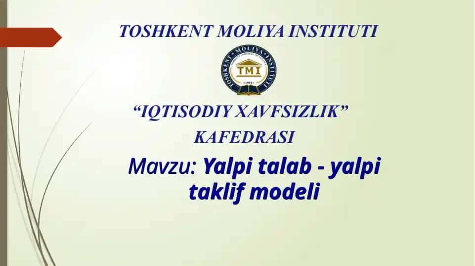 Yalpi talab - yalpi taklif modeli