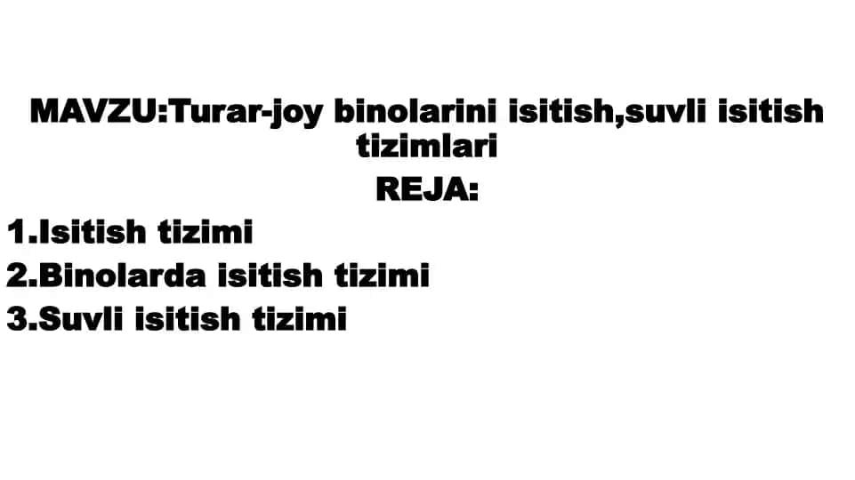 Turar-joy binolarini isitish, suvli isitish tizimlari