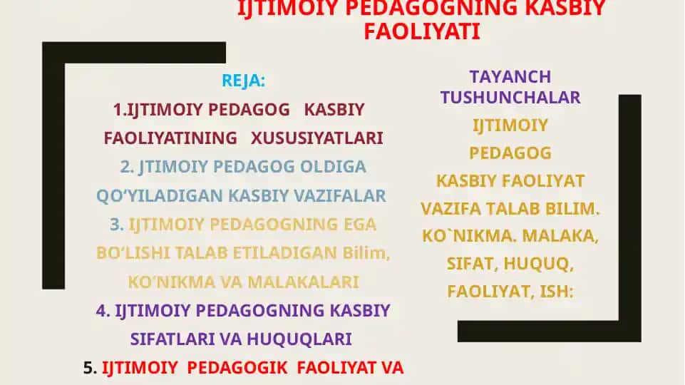 IJTIMОIY PEDАGОGNING KАSBIY FАОLIYATI