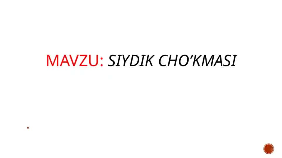 siydik cho’kmasi tahlili