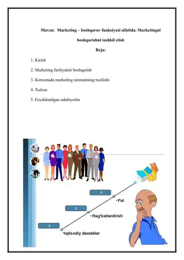 Marketing – boshqaruv funksiyasi sifatida