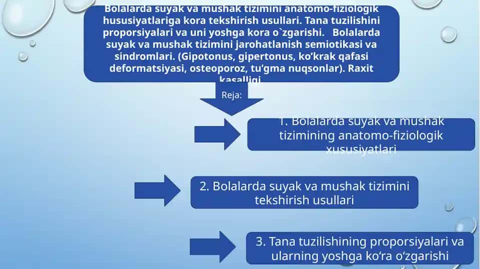 Bolalar da suyak va mushaktilarining anatomo-fiziologik xususiyatlari