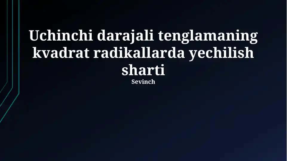Kubik Tenglamalar