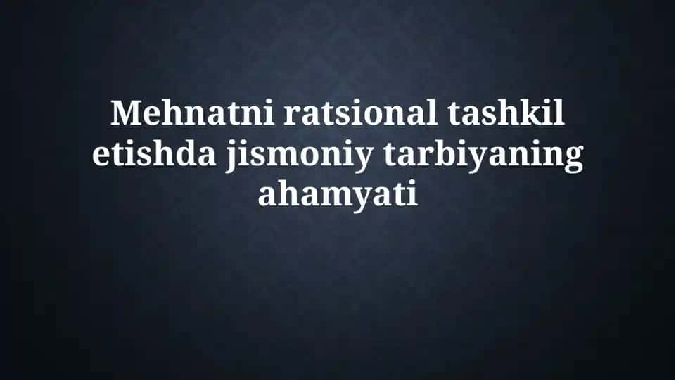 Jismoniy tarbiya