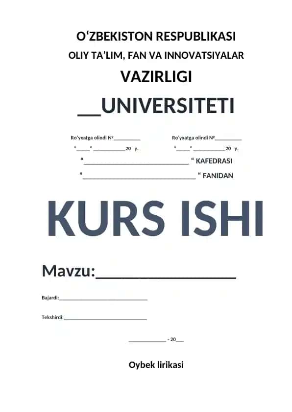 Kurs ishi: Oybek lirikasi