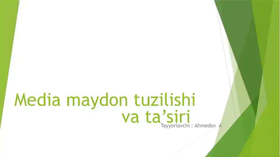 Mediamaydon tuzilishi va ta’siri