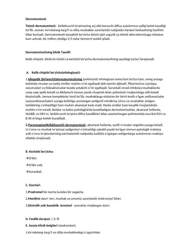 Dermatomiozit
