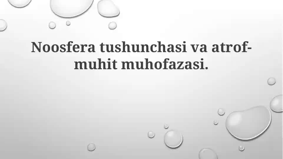 Noosfera tushunchasi