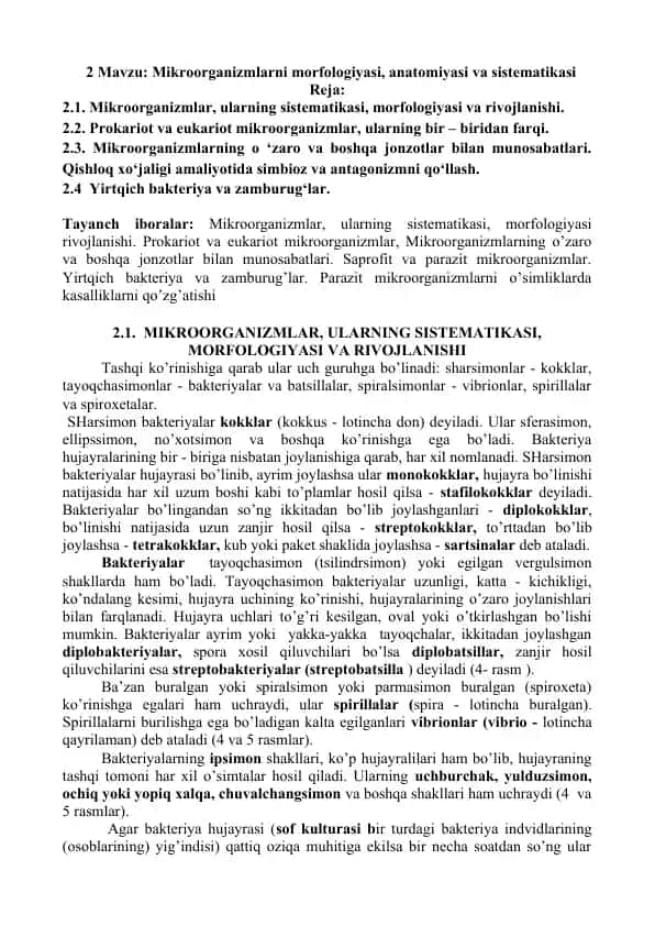 Mikroorganizmlar haqida