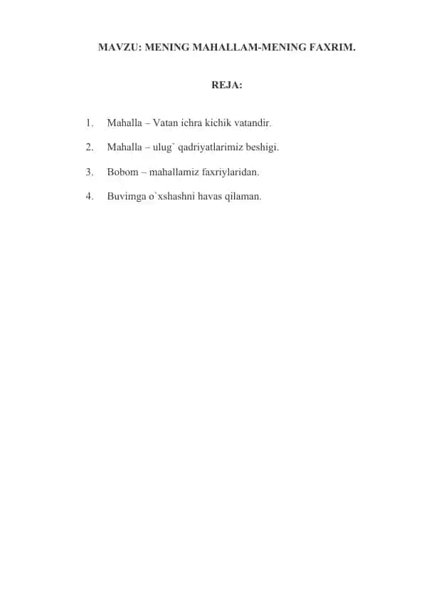 Mahallam-Mening Faxrim