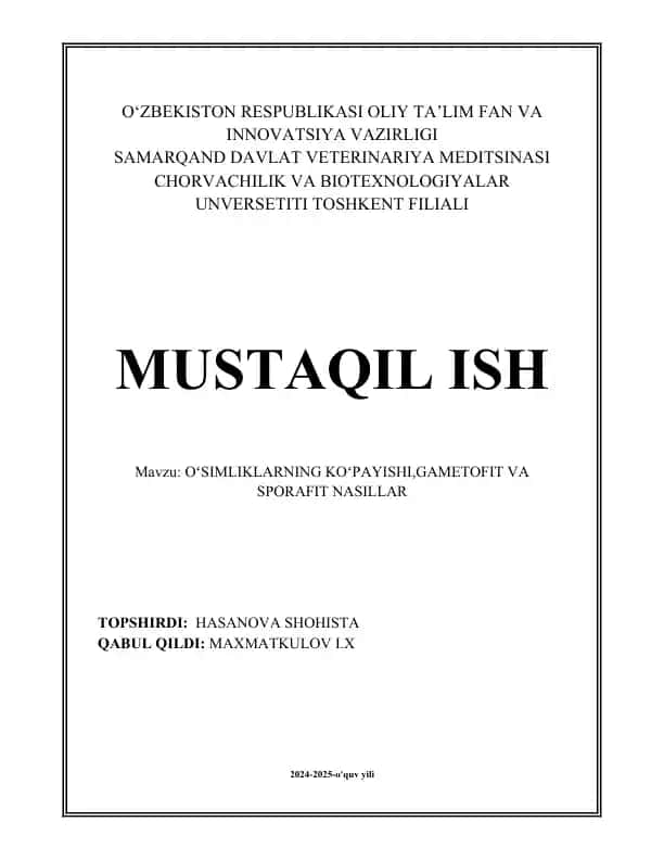 Oʻsimliklarning Jinsiy Koʻpayishi, Gametofit va Sporofit Nasillar