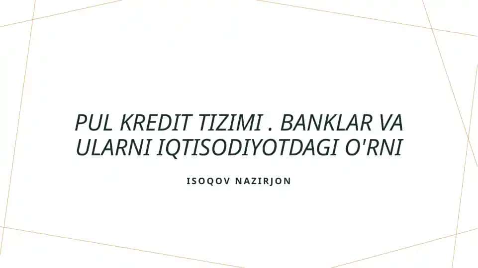 Pul kredit tizimi