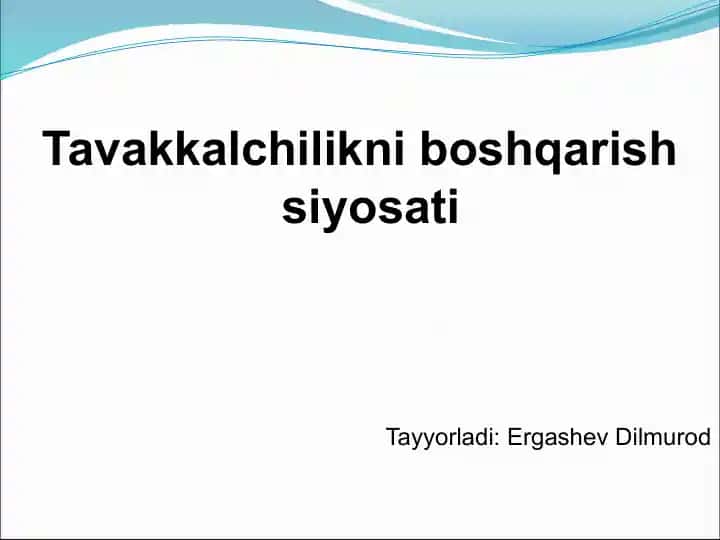 Tavakkalchilikni boshqarish siyosati