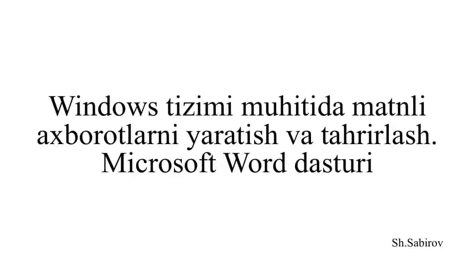 Microsoft Office dasturiy ilovalari