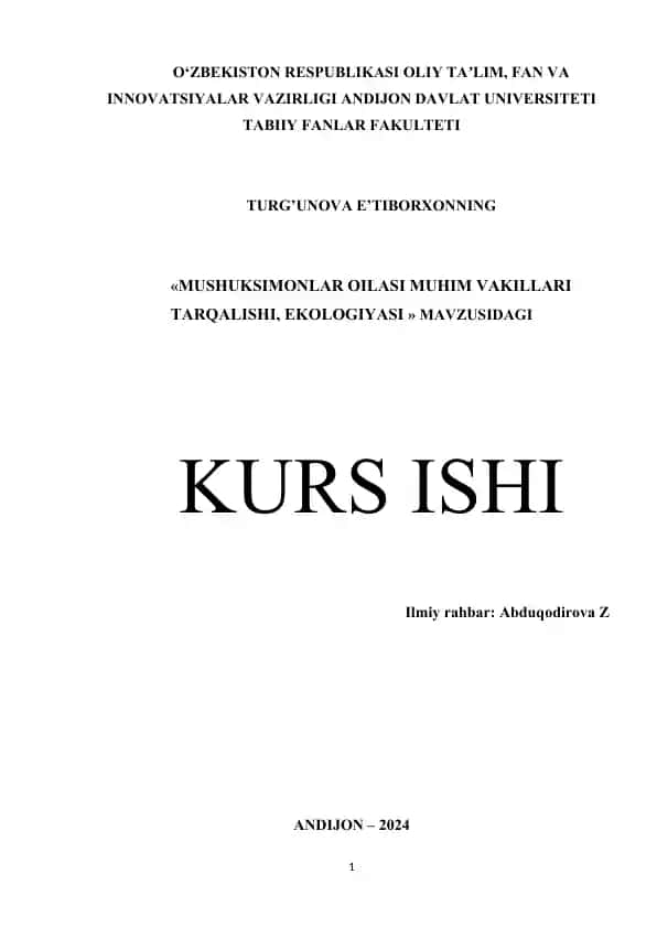 Mushuksimonlar oilasi muhim vakillari tarqalishi, ekologiyasi