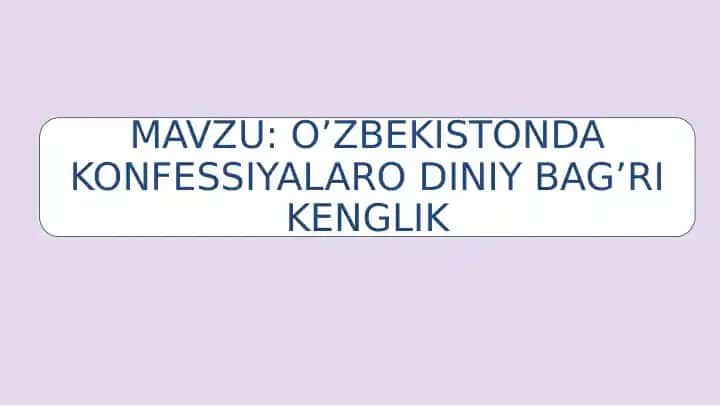 Konfessiya Tushunchasining Mazmun-Mohiyati