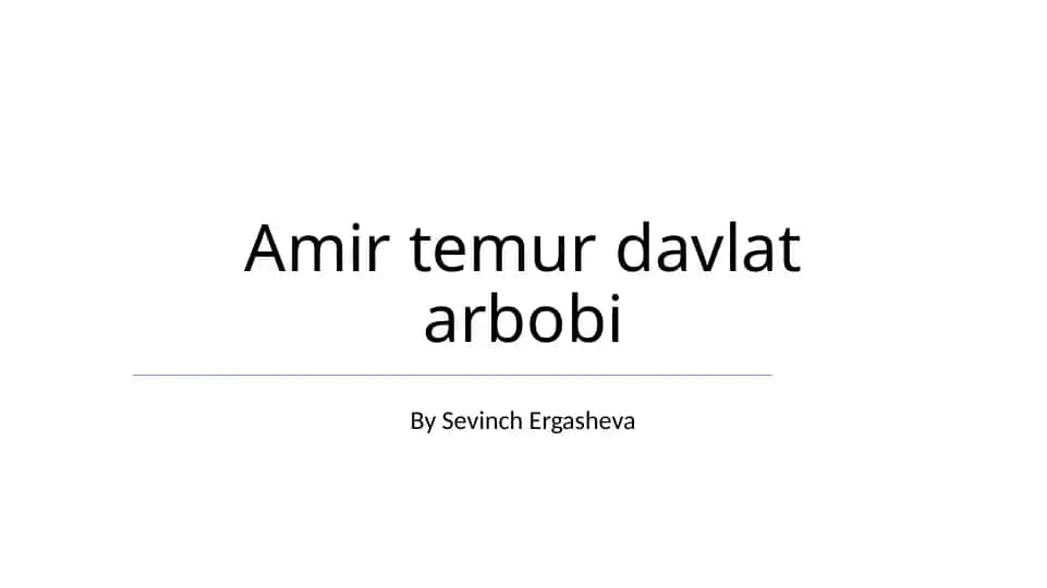 Amir Temur Davlat Arbobi