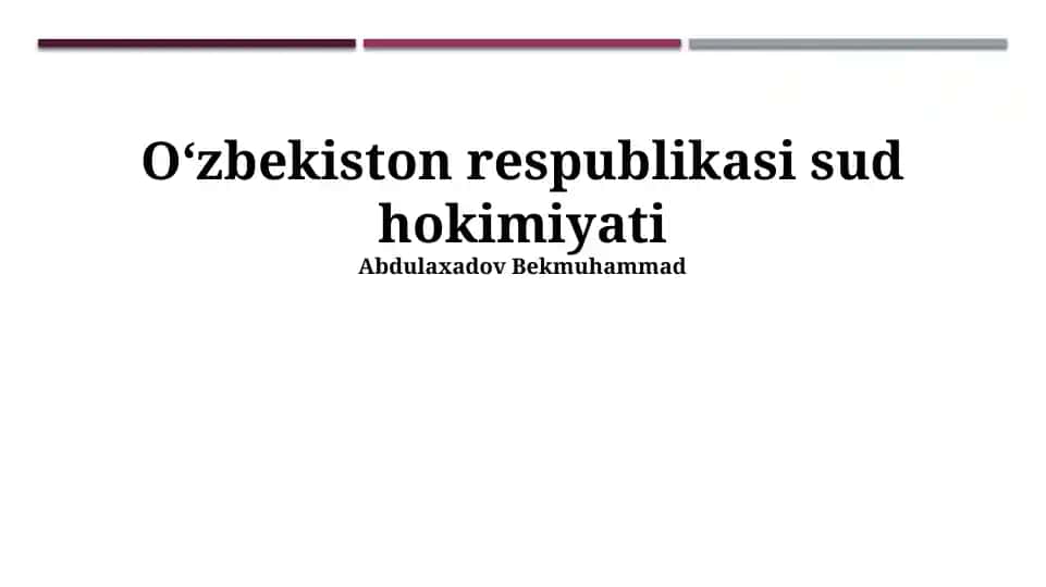 Oʻzbekiston Respublikasi Sud Hokimiyati