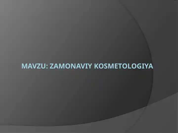 Zamonaviykosmetologiya