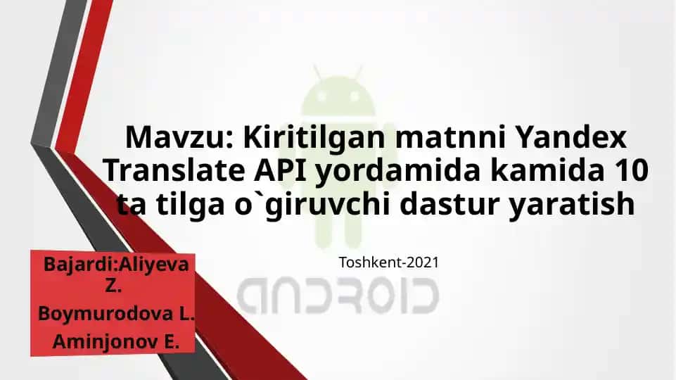 Yandex Translate API