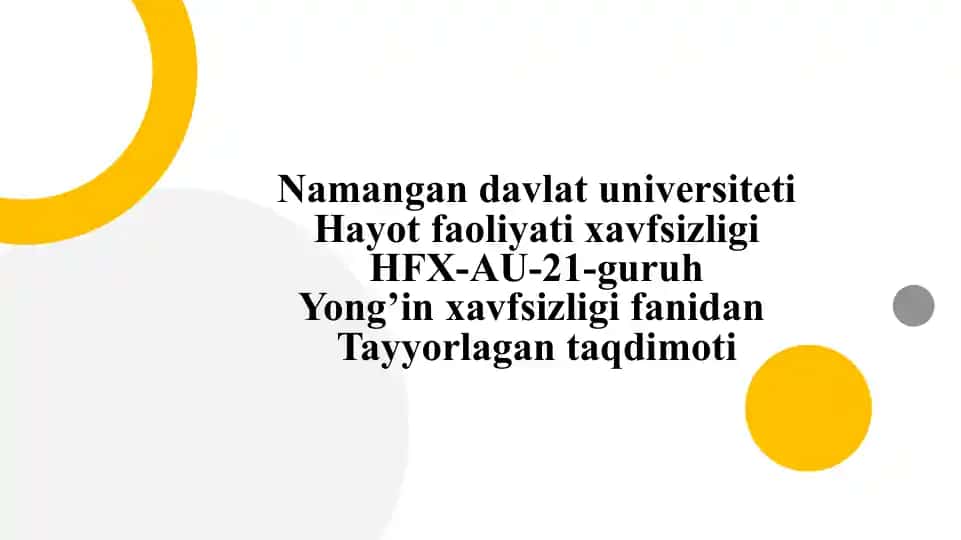 Gazanalizatorlarni ishlash prinsipini o’rganish va ishlash vaqtlarini hisoblash