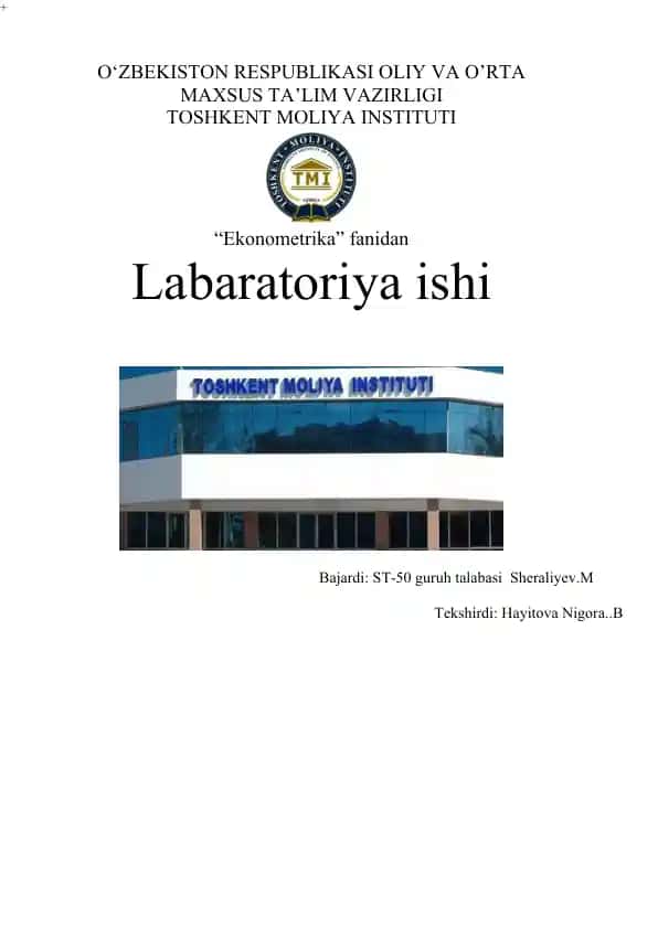 Ekonometrika labaratoriya ishi