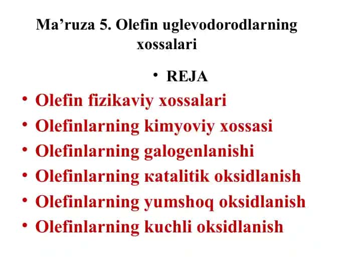 Olefin uglevodorodlar