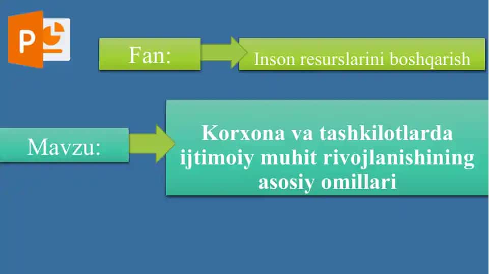 Korxona va tashkilotlarda ijtimoiy muhit rivojlanishining asosiy omillari