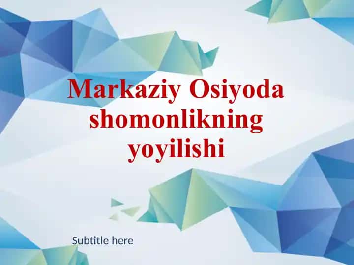 Shomonlikning yoyilishi