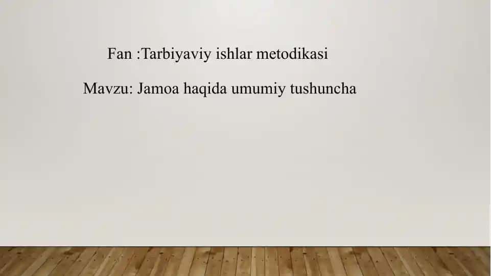 Tarbiyaviy ishlar metodikasi