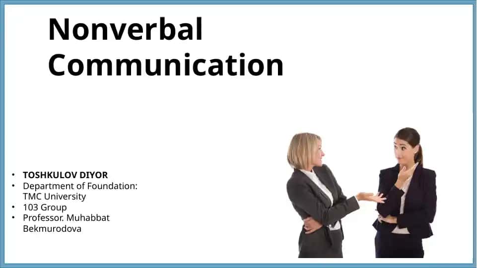 Nonverbal Communication