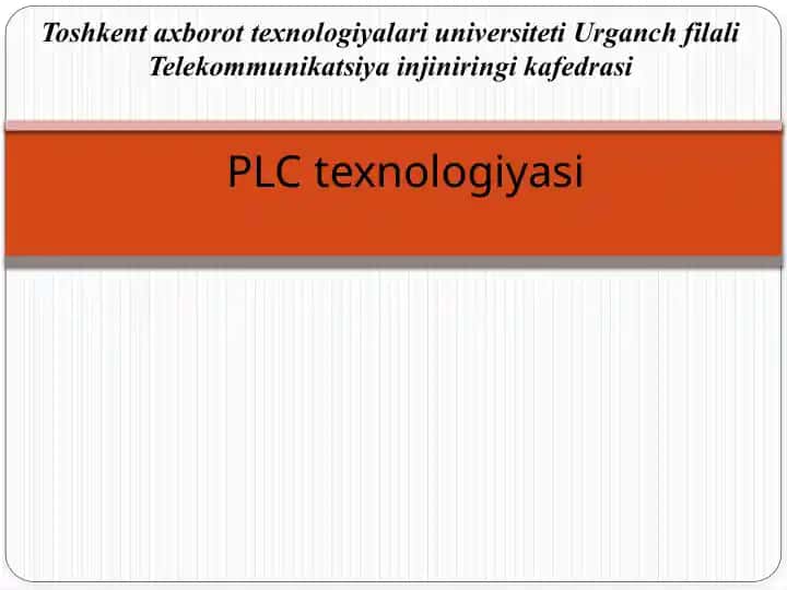PLC texnologiyasi