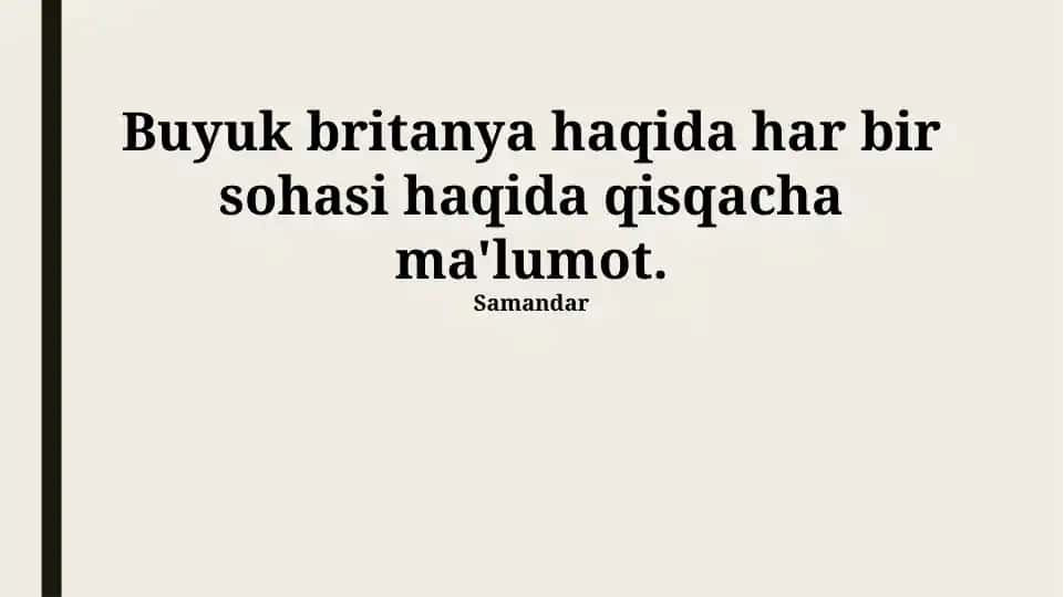Buyuk Britaniya haqida taqdimot
