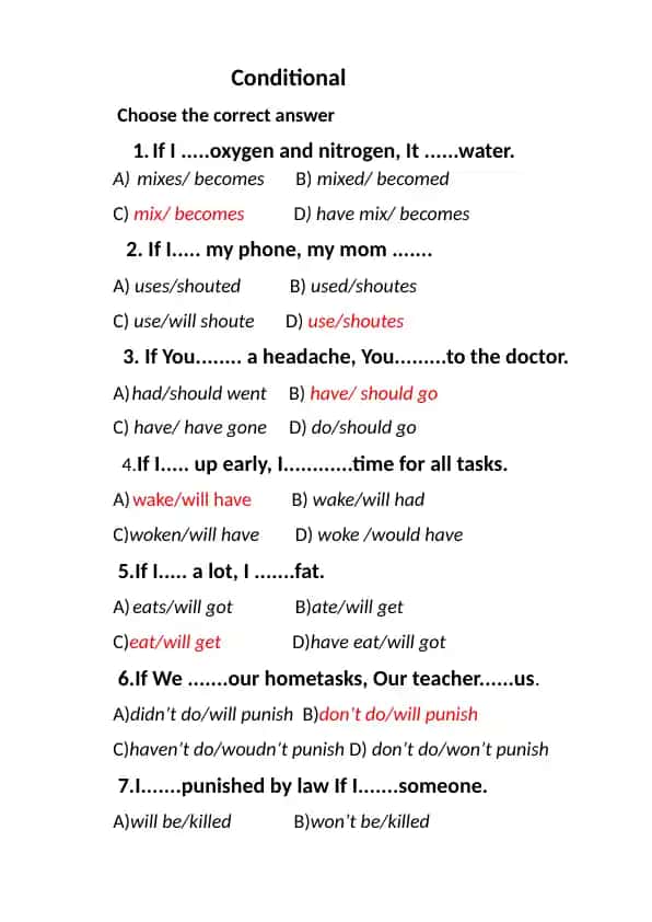 Conditional Sentences Quiz