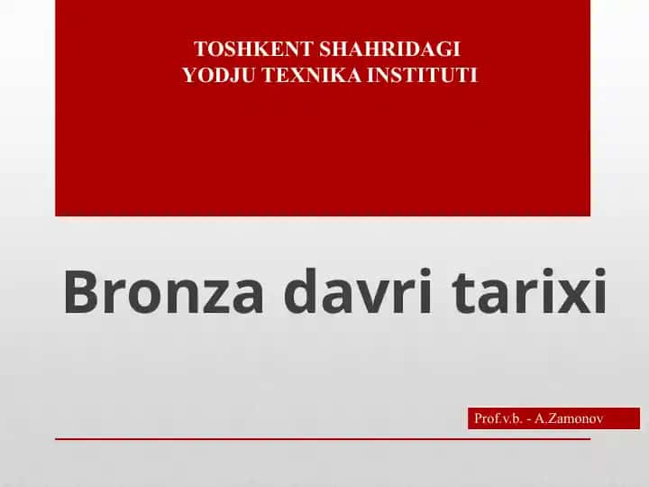 Bronza Davri Tarixi