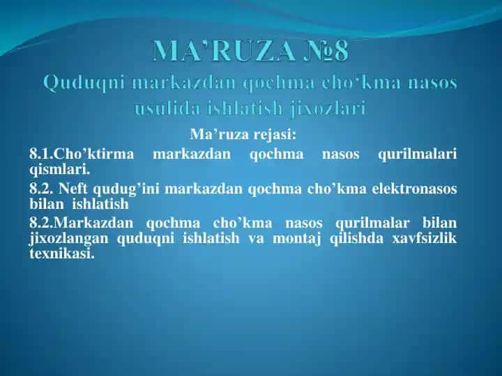 Cho’ktirma markazdan qochma nasos