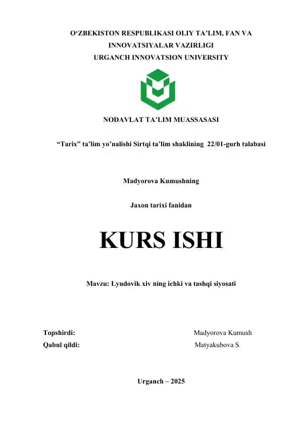 Lyudovik xiv ning ichki va tashqi siyosati