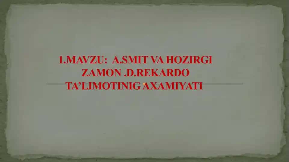 Iqtisodiy ta’limotlar tarixi