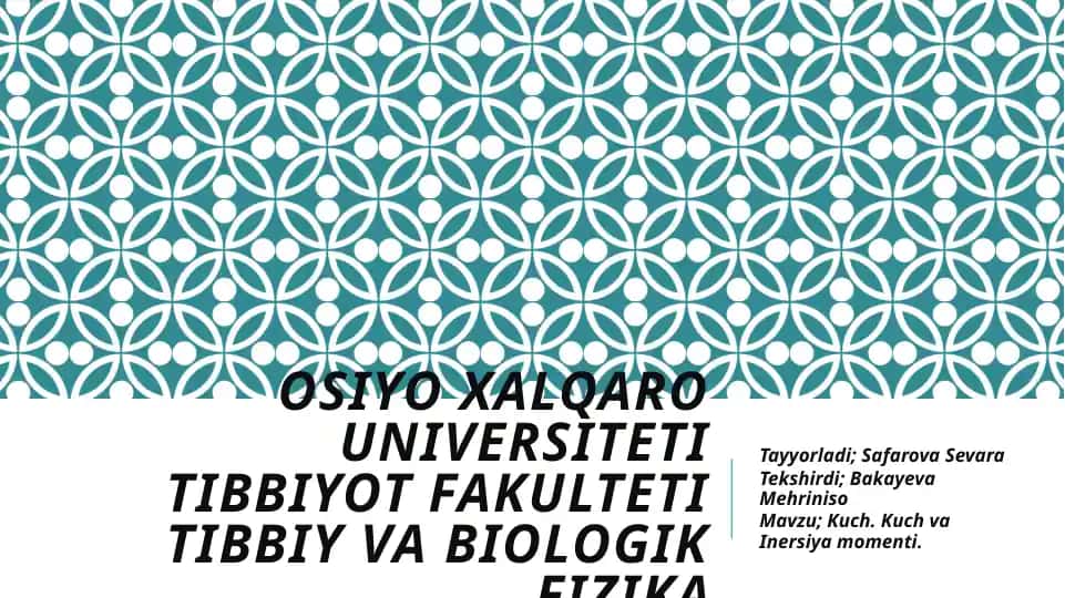 Tibbiy va biologik fizika