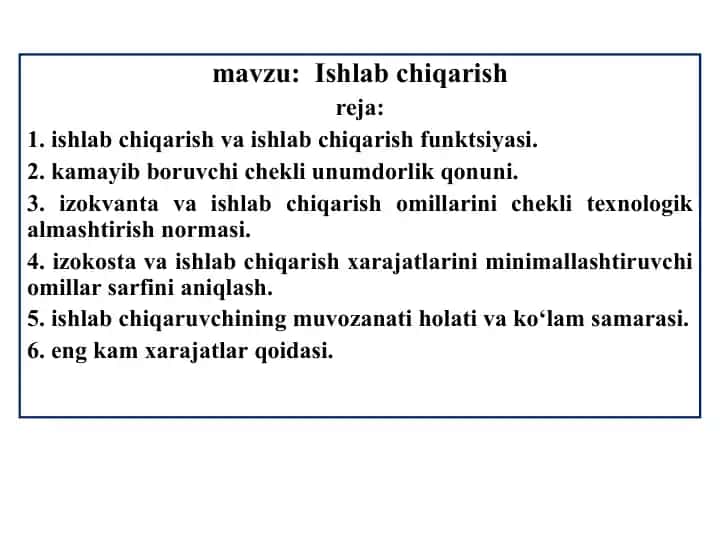 Ishlabchiqarish
