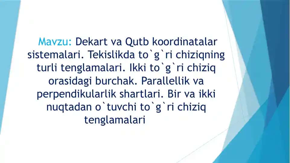 Dekart va Qutb Koordinata Sistemalari