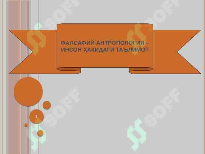FALSAFIY ANTROPOLOGIYA