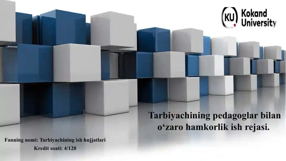 Tarbiyachining ish hujjatlari