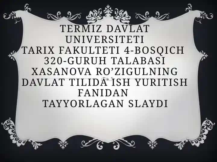 Davlattilida Ishyuritish Fanidan Telegramma