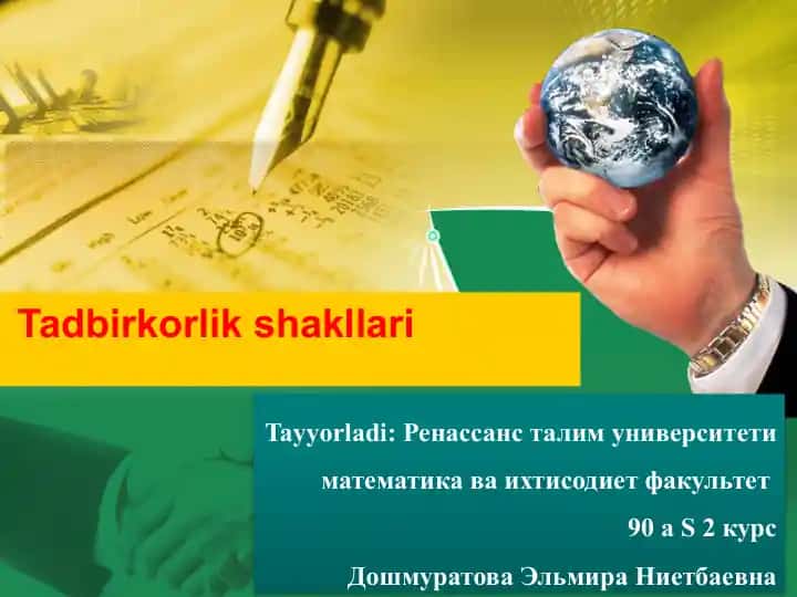 Tadbirkorlik shakllari