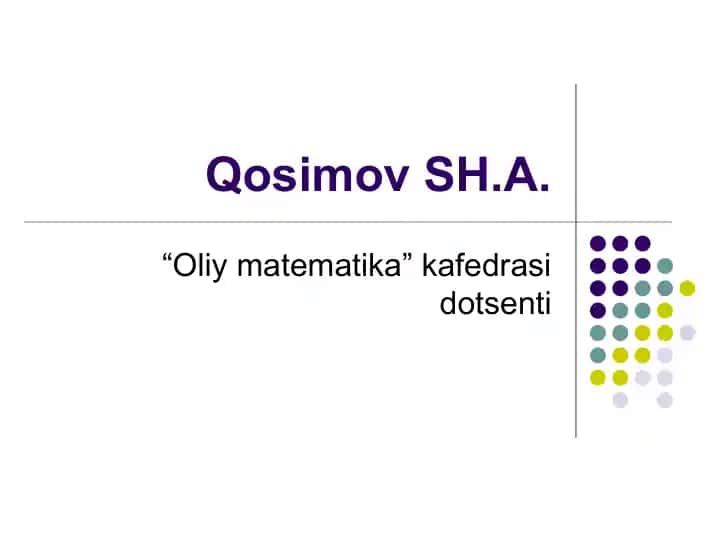 Oliy matematika